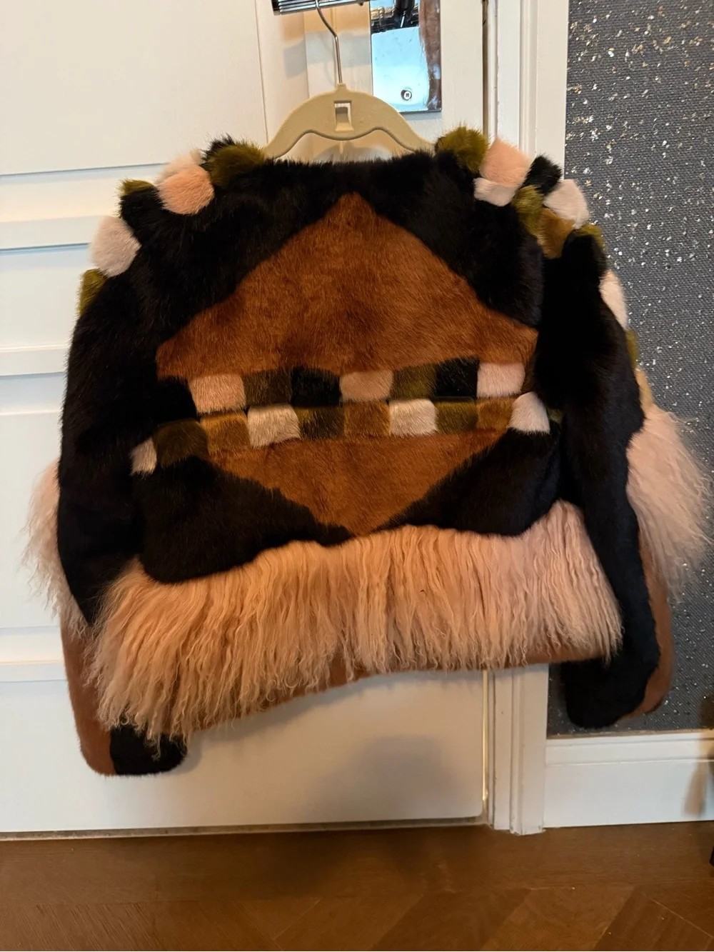 ALEXIS Kotto Patchwork Faux Fur Jacket — Pink, Brown, Olive, Black - Picture 2 of 3